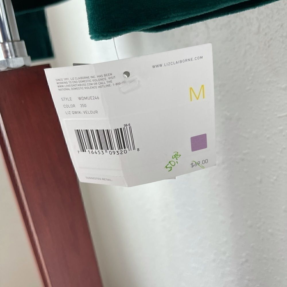 NWT Liz Claiborne Velvet Zip Up Hoodie - Picture 4 of 5